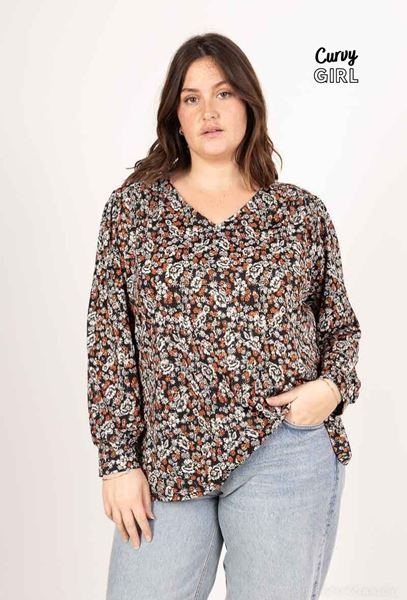 Picture of CURVY GIRL V NECK TOP